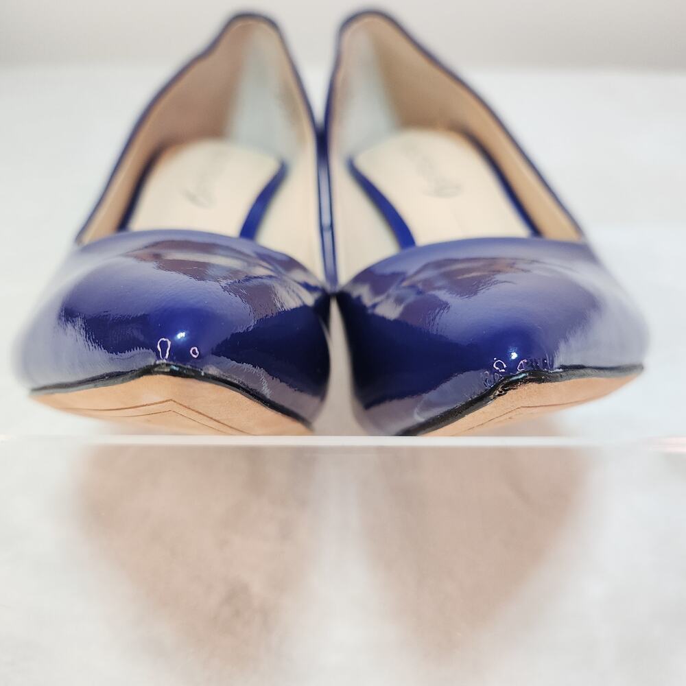 Cobalt Blue Pointed Toe Stiletto Pumps 6 Patent Leather Heel Office Siren Glossy - Picture 5 of 9